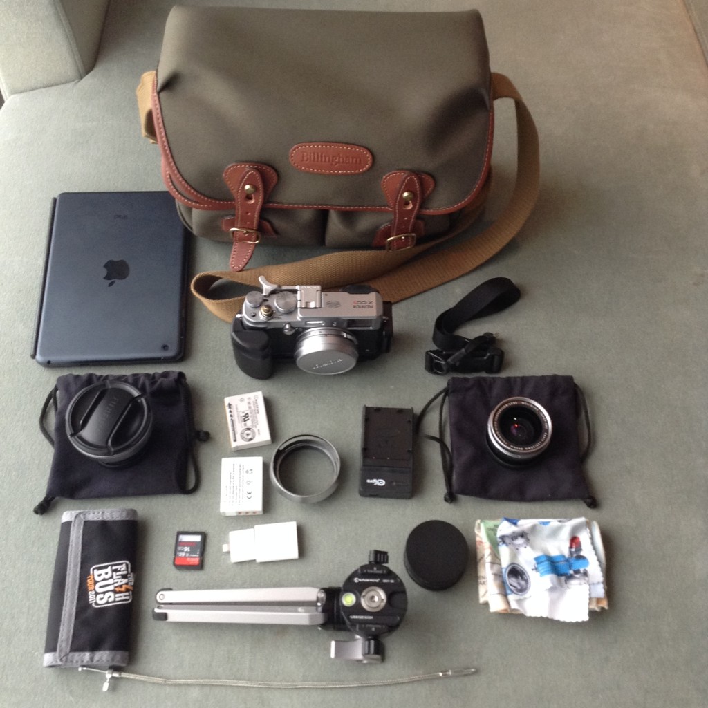 Fuji x100s, with all the trimmings.